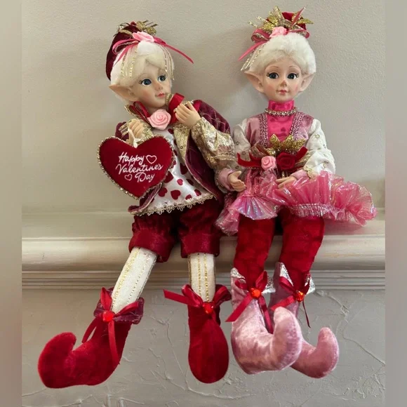Cynthia Rowley Valentine's Day 2 Pixie Fairy Elf Shelf sitter